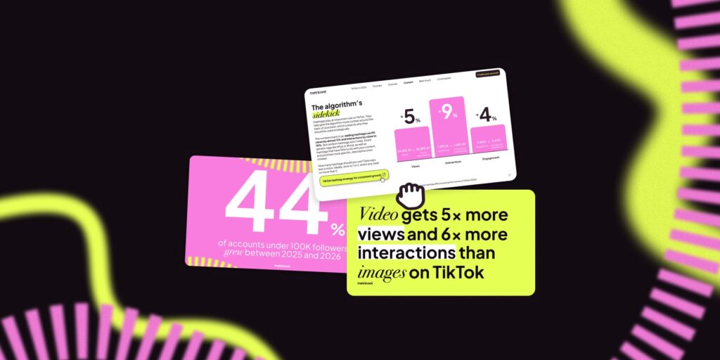 Responsable marketing analysant les performances de l'algorithme TikTok 2026 sur un écran d'ordinateur dans un studio moderne