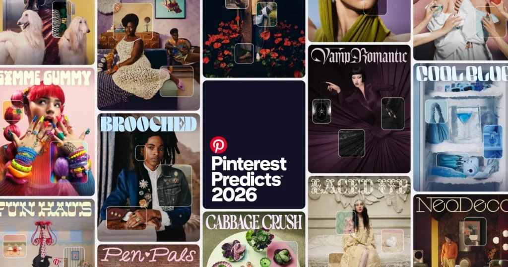 Stratège marketing analysant des campagnes Pinterest Shopping Ads 2026 sur un écran dans un studio moderne