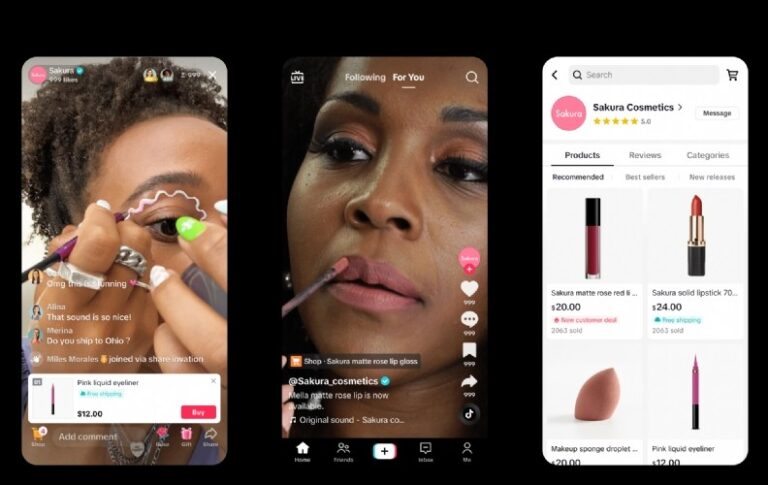 Créatrice filmant une session live shopping TikTok Shop France pour une marque e-commerce en 2026