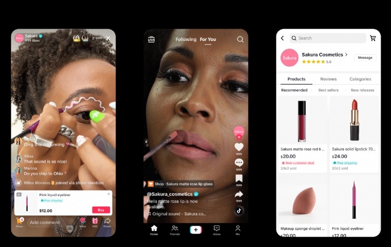 Créatrice filmant une session live shopping TikTok Shop France pour une marque e-commerce en 2026