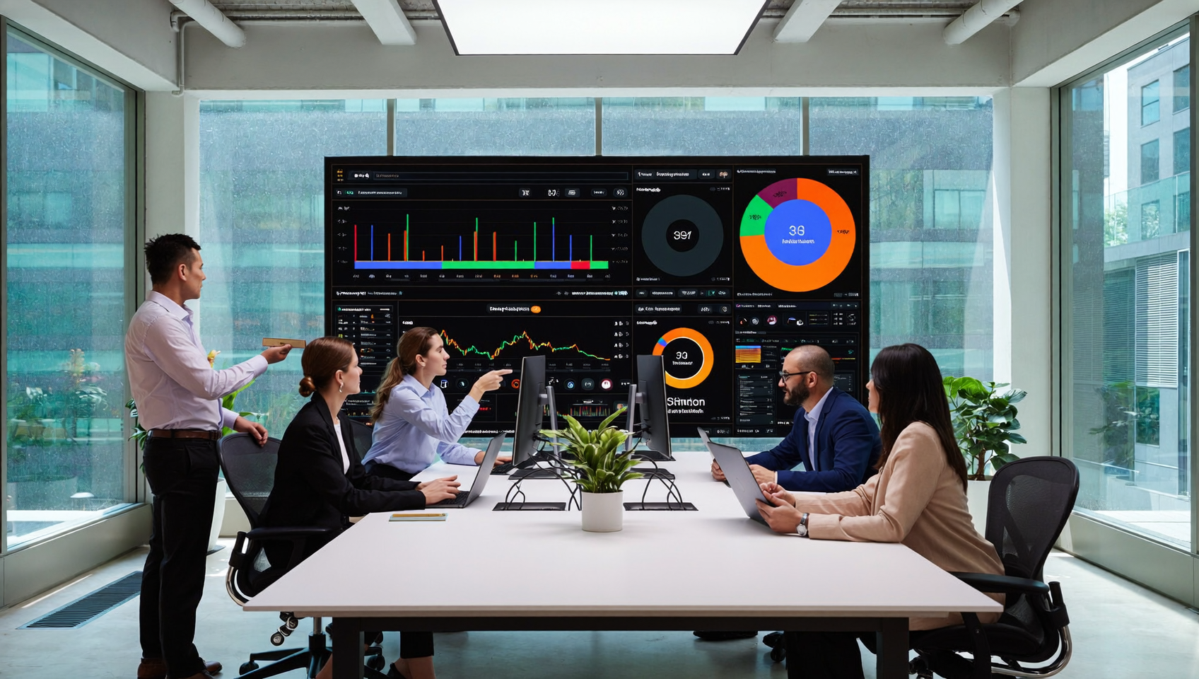 Équipe marketing analysant les citations fantômes ia sur un tableau de bord de visibilité