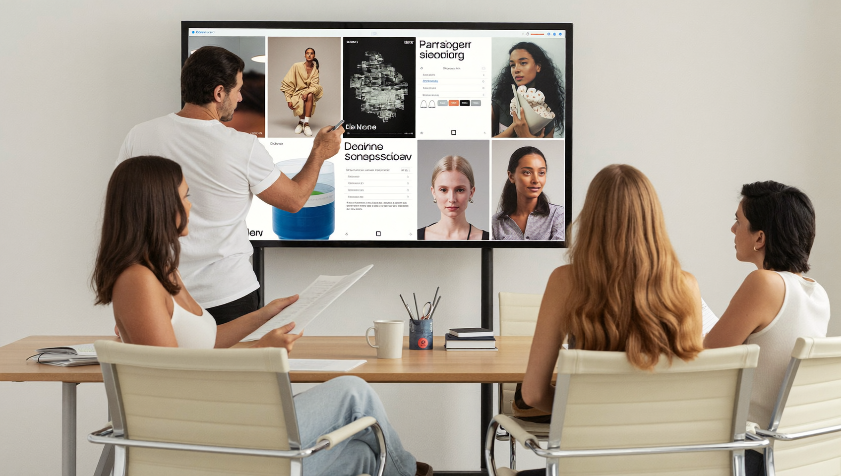 Équipe créative testant Muse Image Advantage+ pour valider des visuels publicitaires IA