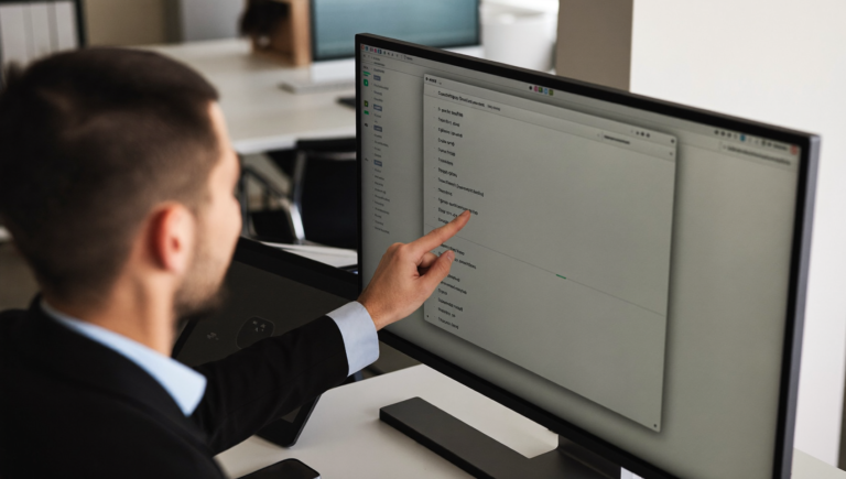 Experte configurant la nouvelle norme DMARC sur un écran d'authentification email