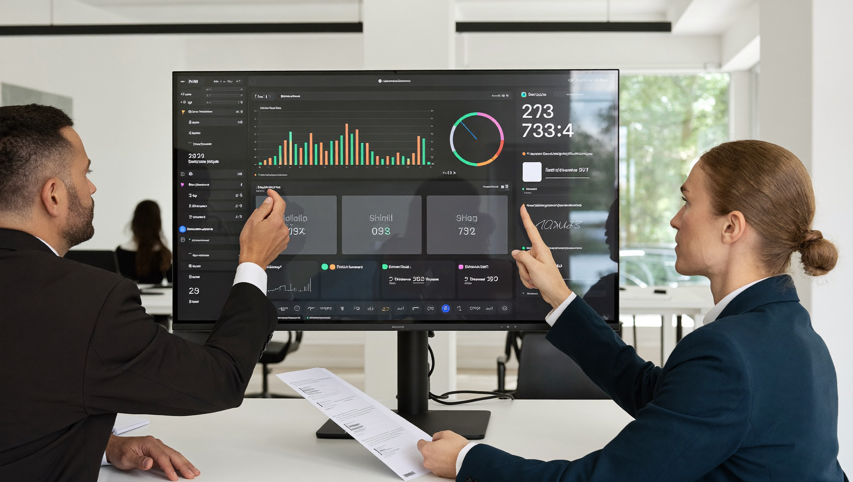 Équipe marketing analysant la visibilité IA de marque sur un tableau de bord de citations