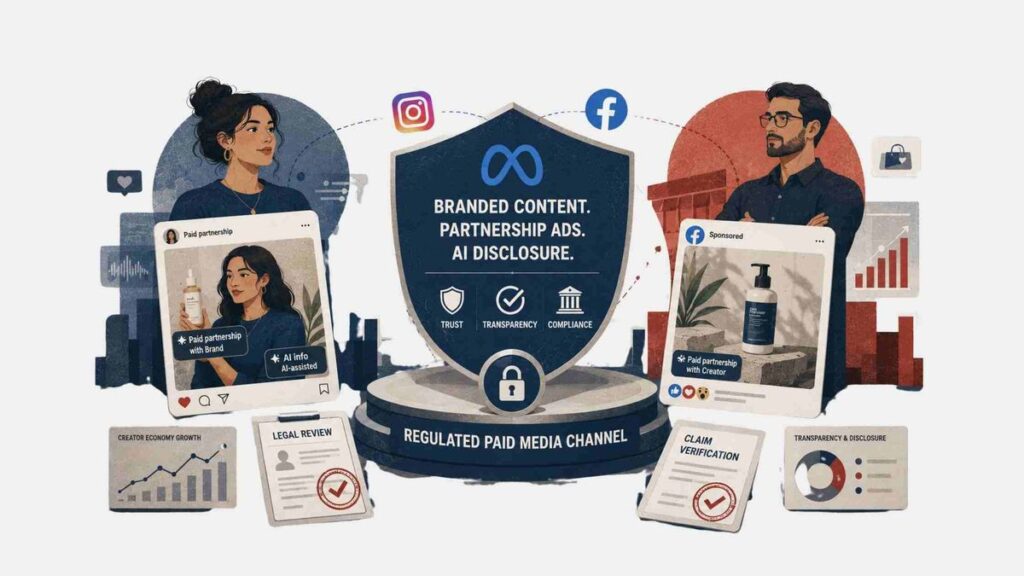 Équipe marketing pilotant les Advantage+ Creative Enhancements sur un écran de publicités Meta