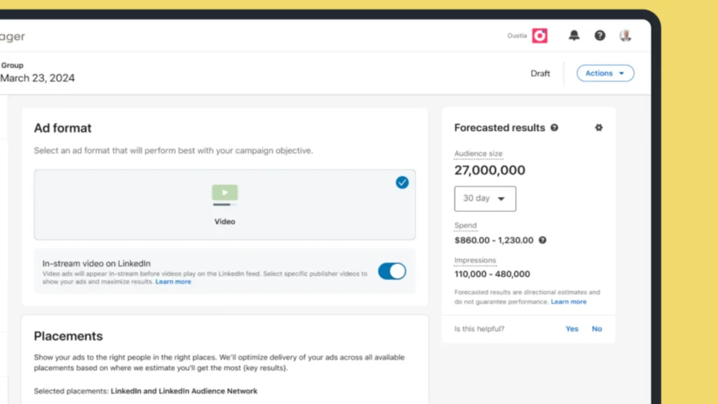 Équipe créative tournant une vidéo verticale pour une campagne LinkedIn BrandLink en studio