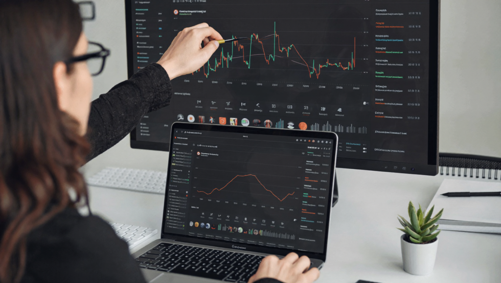 Analyste vérifiant l'impact du redirect google goto sur l'attribution du trafic organique dans un tableau de bord GA4
