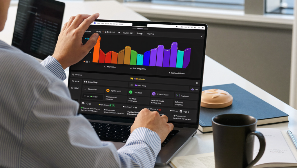 Analyste examinant le canal AI Assistant GA4 sur un tableau de bord d'acquisition