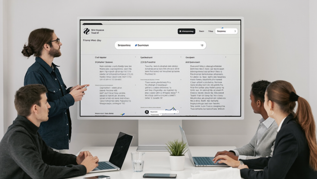 Équipe marketing analysant une campagne de publicité Threads sans Instagram sur écran