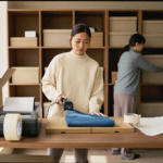 Préparatrice scannant un article à un poste d'emballage, illustrant les lots de commandes Shopify